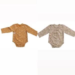 NEW Creative Co-Op Long Sleeve Kimono Bodysuit Bundle in Floral, 3/6m, NWT